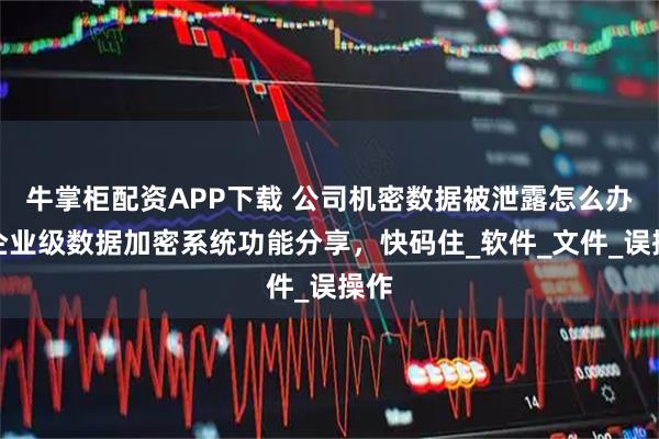 牛掌柜配资APP下载 公司机密数据被泄露怎么办？企业级数据加密系统功能分享，快码住_软件_文件_误操作