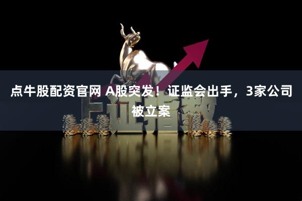 点牛股配资官网 A股突发!证监会出手,3家公司被立案